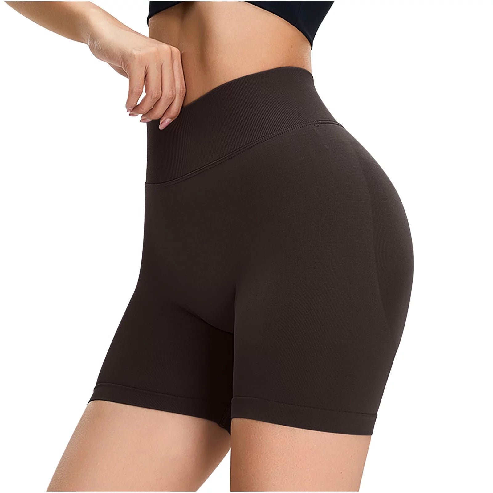 Women'S Seamless Fitness Shorts High Waisted Lifting Shorts for Tight and Quick Drying Yoga, Slim Elastic Athletic Workout Running and Yoga Shorts Leggings Design Black XL