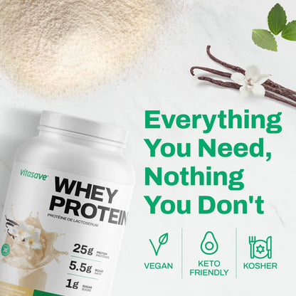 - Whey Protein Vanilla, Grass-Fed Protein Powder, 832 G