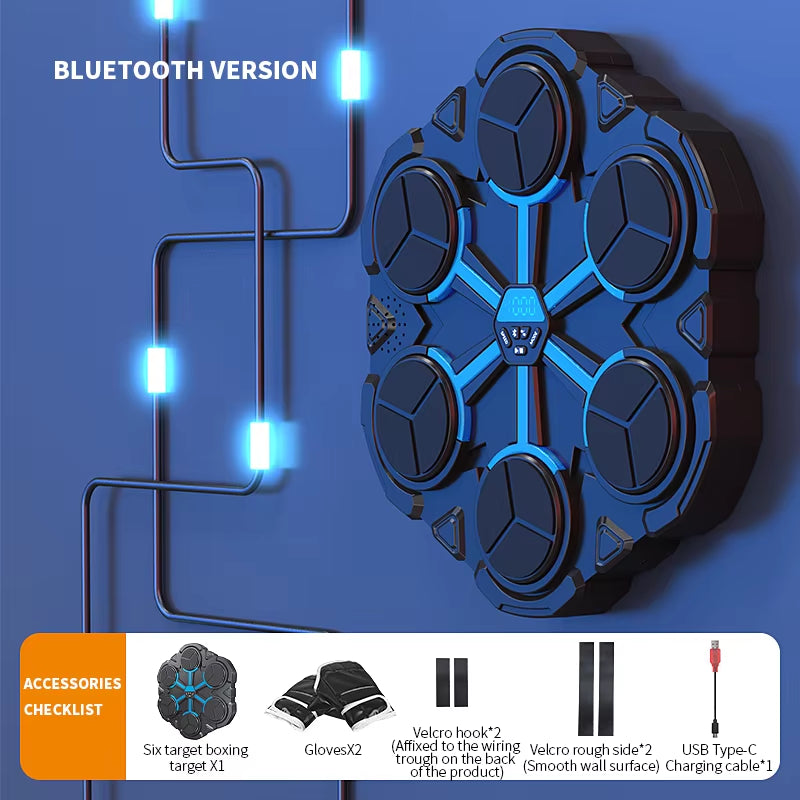 Smart Bluetooth Music Boxing Trainer - Home Fitness Wall Target for Decompression and Fighting Skills