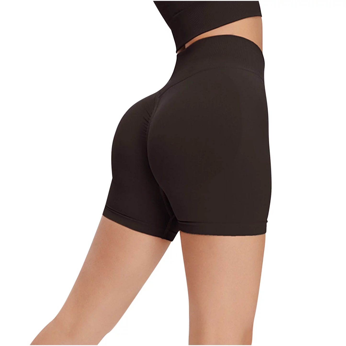 Women'S Seamless Fitness Shorts High Waisted Lifting Shorts for Tight and Quick Drying Yoga, Slim Elastic Athletic Workout Running and Yoga Shorts Leggings Design Black XL