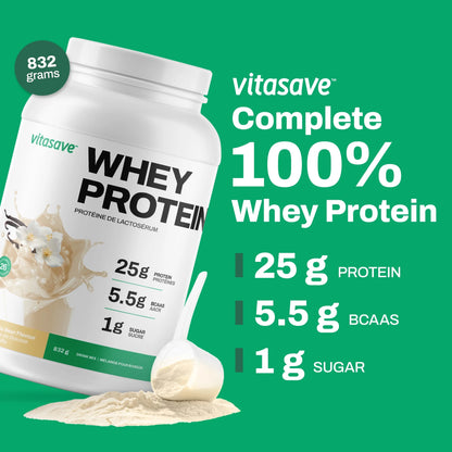 - Whey Protein Vanilla, Grass-Fed Protein Powder, 832 G